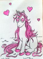 Unicorn with pink hair; atc 1